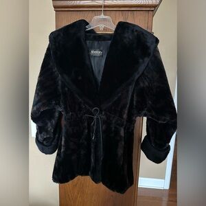 Monterey Women's Plush Black and Brown Teddy Jacket